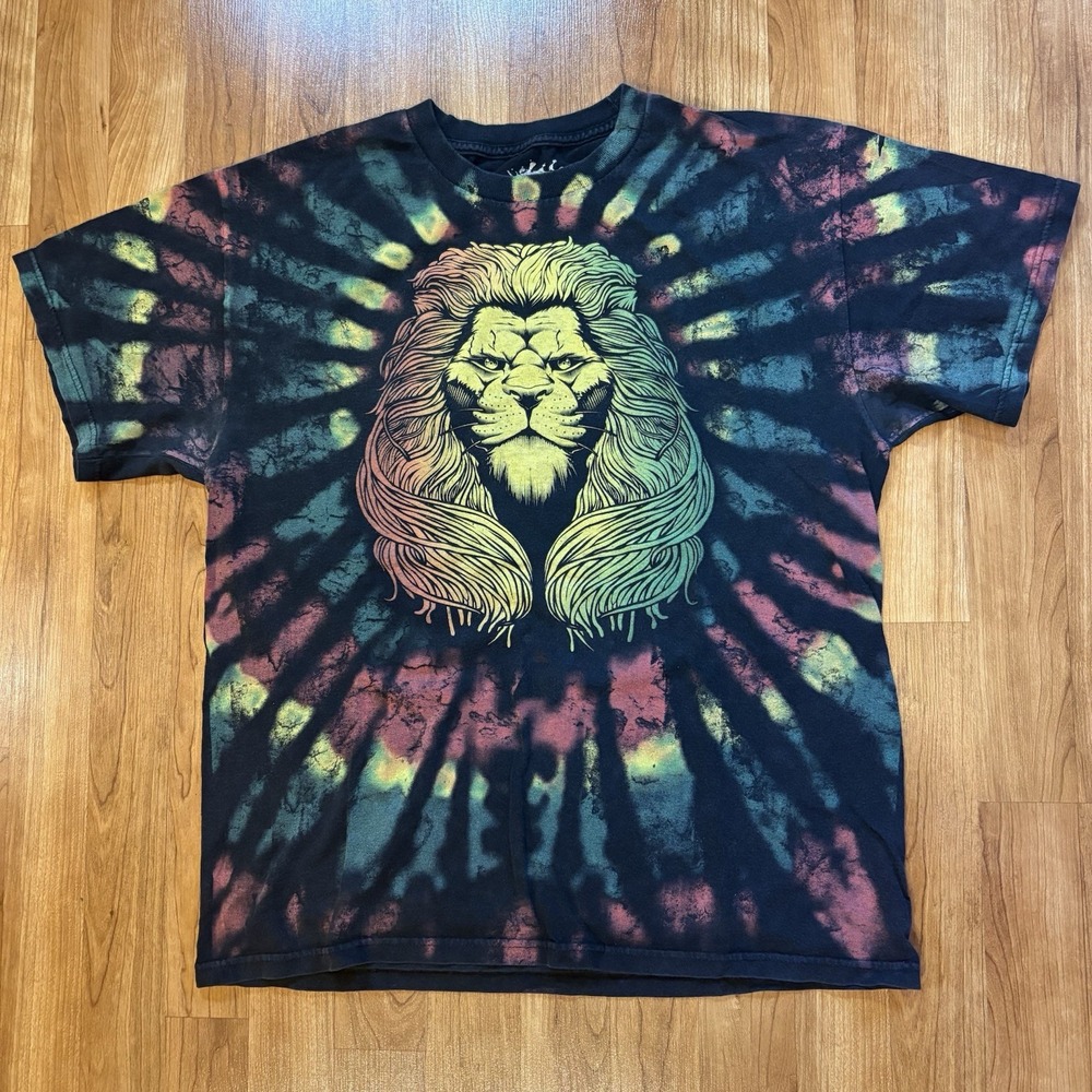 ODM Lion of Judah Rasta Tie Dye T Shirt Men's Size Size L